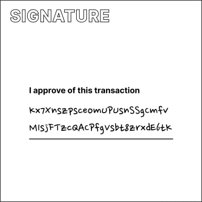 Illustration of a transaction signature