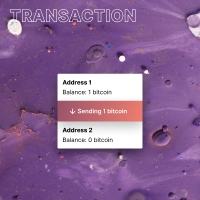 Simplified illustration of a bitcoin transaction