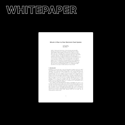 Illustration of the first page of the Bitcoin white paper