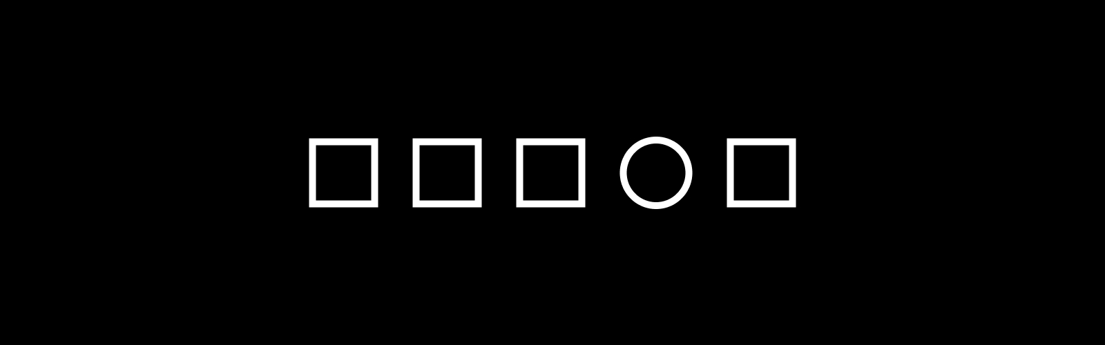 Four identical shapes and one unique shape